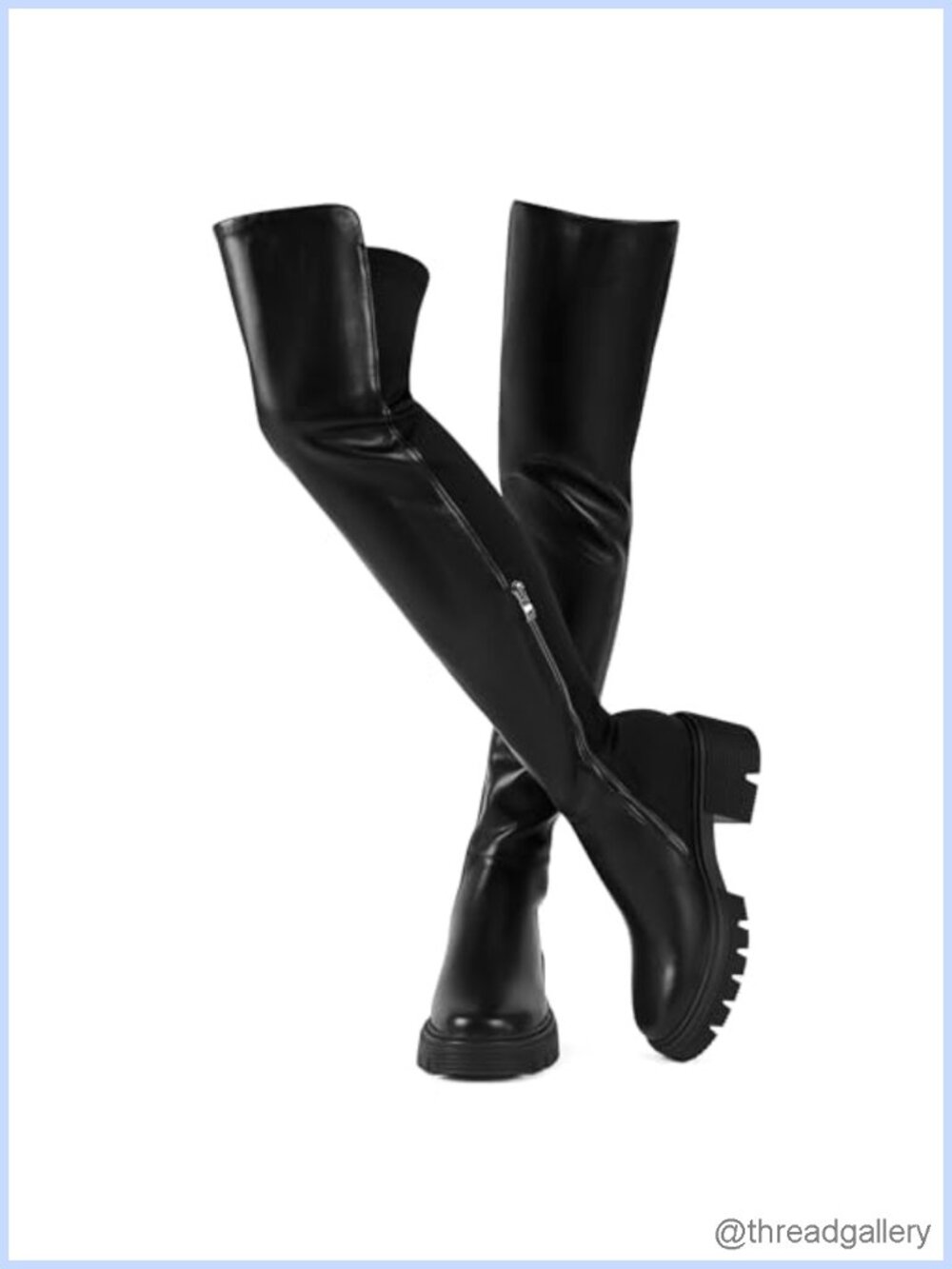 Suede Thigh High Over The Knee Boots Platform Chunky Heel Stretch